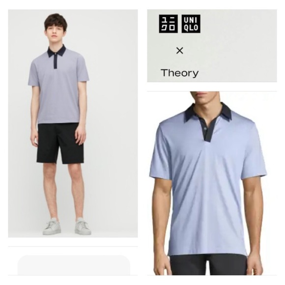 UNIQLO X THEORY Collaboration Airism Polo Shirt - Blue/Navy Size Stands Size S - Picture 1 of 12
